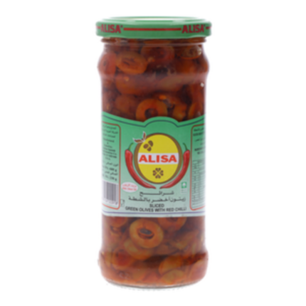 اليسا زيتون اخضر شرائح وسط بالشطة 230جرام